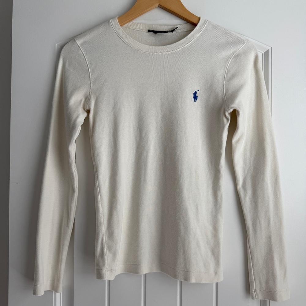 Vintage Ralph Lauren Women’s Off-White Crewneck Tee Shirt